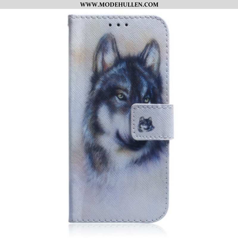 Flip Case Für Google Pixel 7 Pro Aquarell-wolf