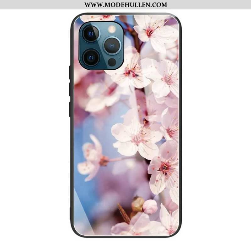 Handyhülle Für iPhone 13 Pro Max Realistische Blumen Aus Gehärtetem Glas