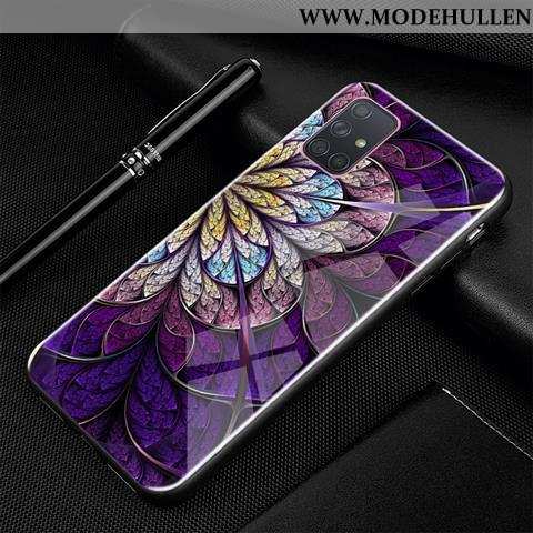 Hülle Samsung Galaxy A71 Glas Persönlichkeit Karikatur Schutz Handy Trend Schwarz