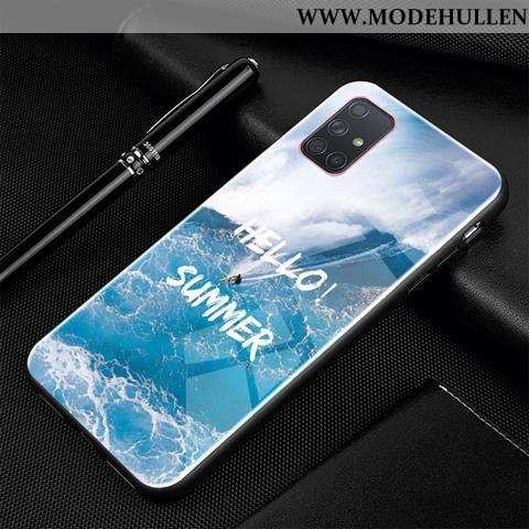 Hülle Samsung Galaxy A71 Glas Persönlichkeit Karikatur Schutz Handy Trend Schwarz