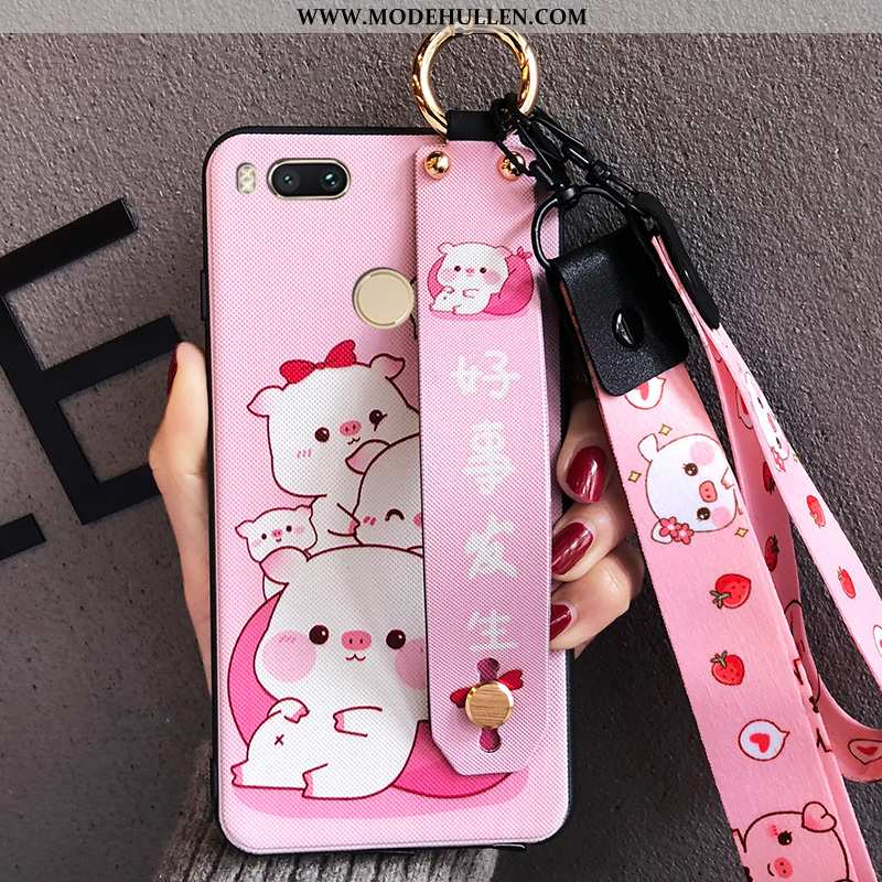 Hülle Xiaomi Mi A1 Silikon Schutz Nubuck Handy Case Weiche Kreativ Rosa