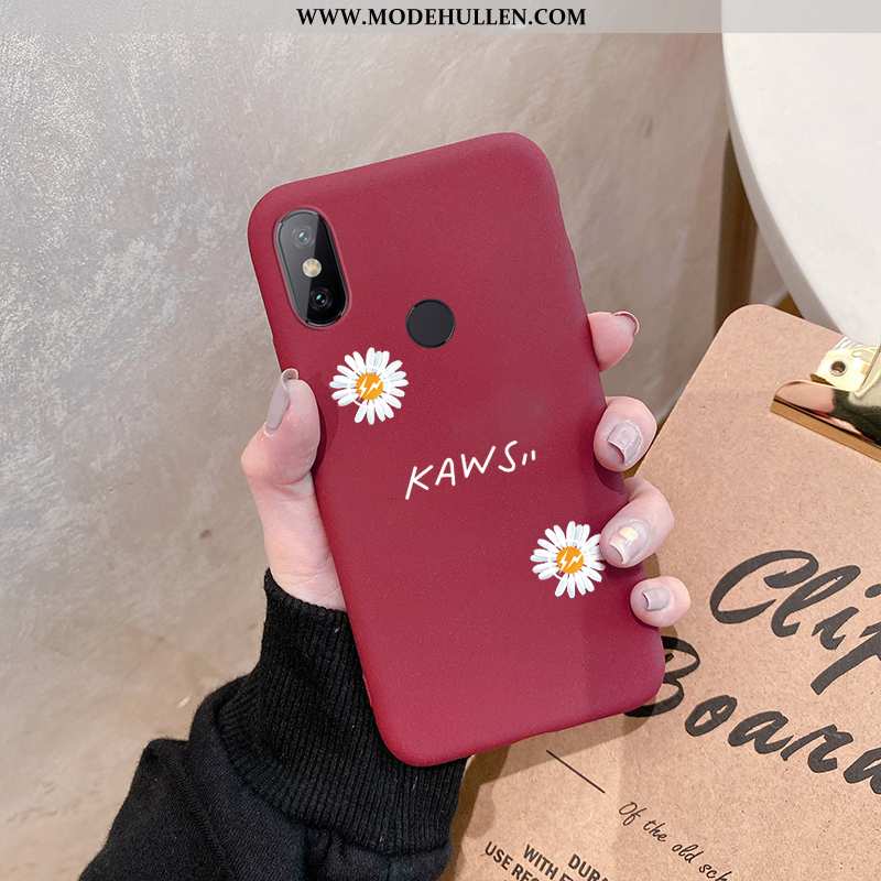 Hülle Xiaomi Mi Max 3 Silikon Schutz Temperieren Case Handy Chrysanthemes Burgund