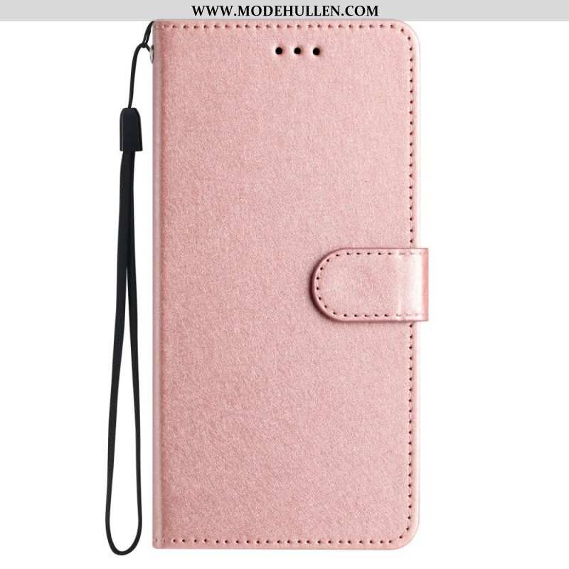 Flip Case Für iPhone 15 Plus Mit Kordel Pastell Mit Riemen