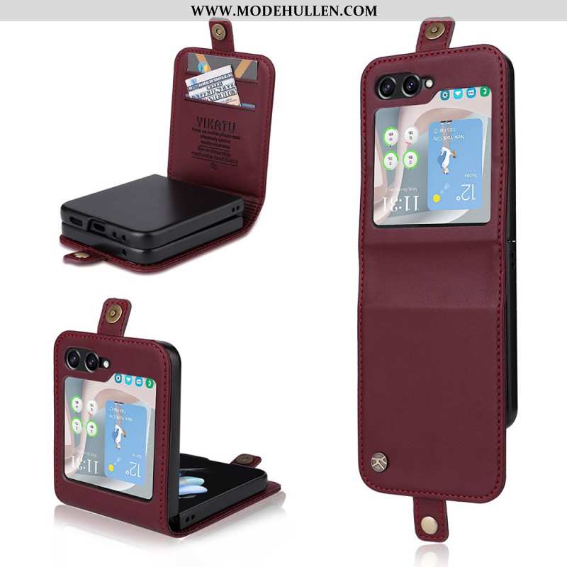 Case Für Samsung Galaxy Z Flip 6 Kartenhalter Und Verschluss