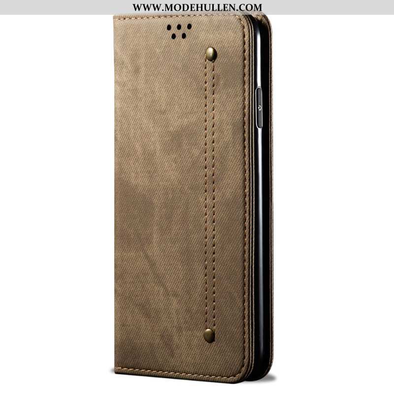 Flip Case Für Oneplus 12 5g Jeansstoff