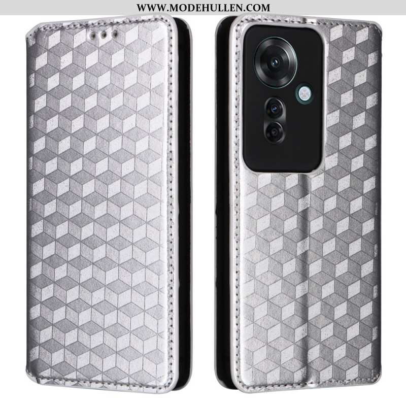 Flip Case Oppo Reno 11f 5g Handyhülle Rautenmuster