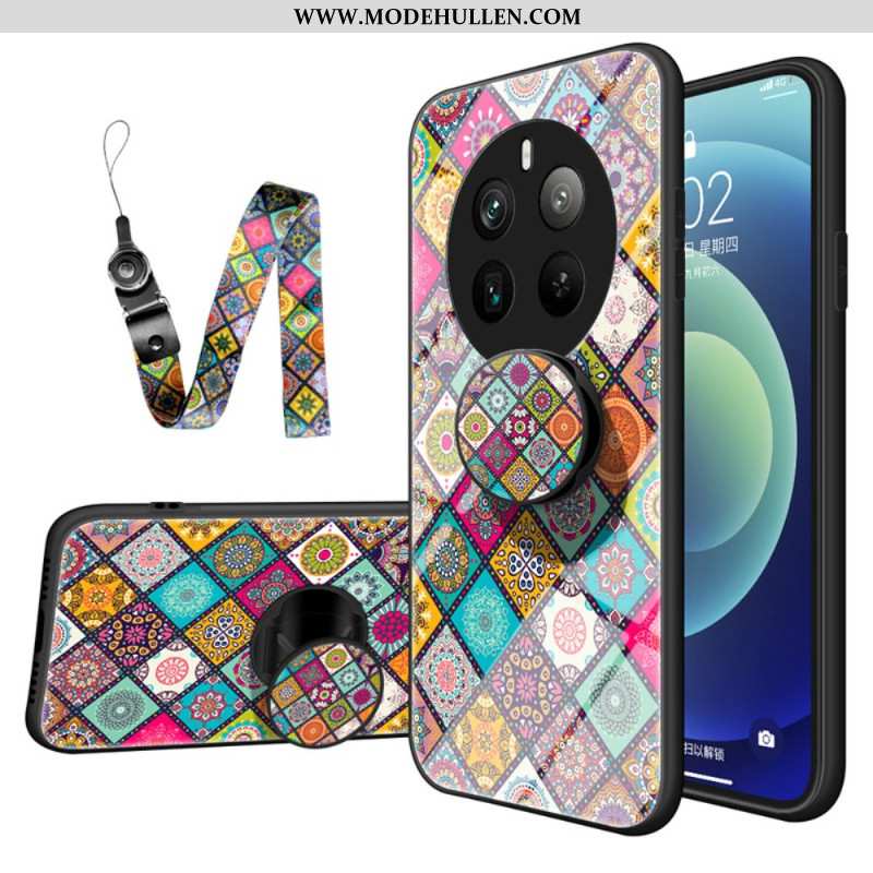 Hülle Realme 12 Pro / 12 Pro Plus Patchwork-unterstützung Und Lanyard