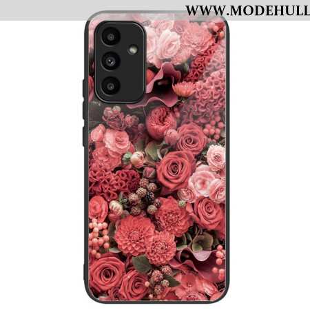 Hülle Samsung Galaxy A15 5g Handyhülle Rote Und Rosa Blumen Aus Gehärtetem Glas