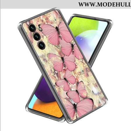 Hülle Samsung Galaxy A15 Rosa Schmetterlinge