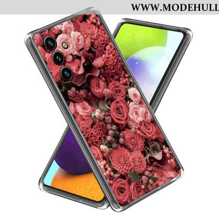 Hülle Samsung Galaxy A15 Rosa Und Rote Blumen