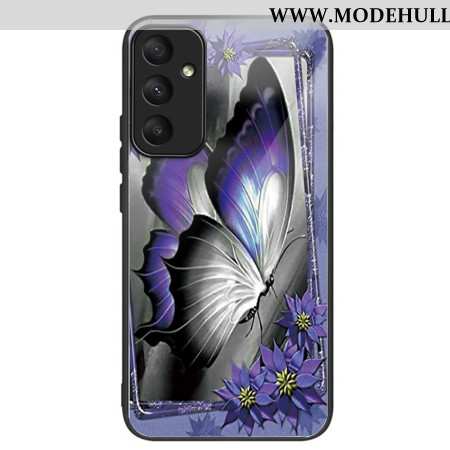 Hülle Samsung Galaxy A55 5g Lila Schmetterlings-hartglas