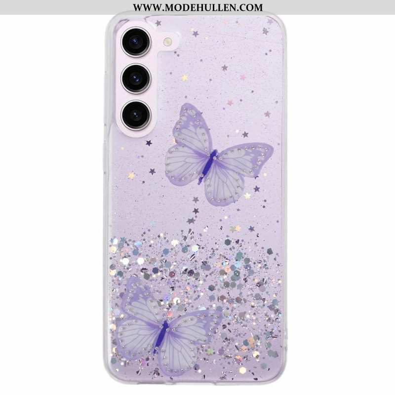 Hülle Samsung Galaxy S24 5g Glitzer-schmetterlinge