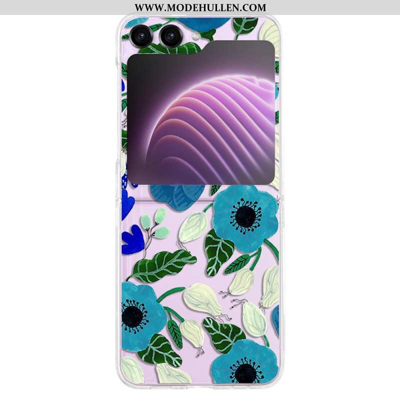 Hülle Samsung Galaxy Z Flip 5 Transparente Hübsche Blumen