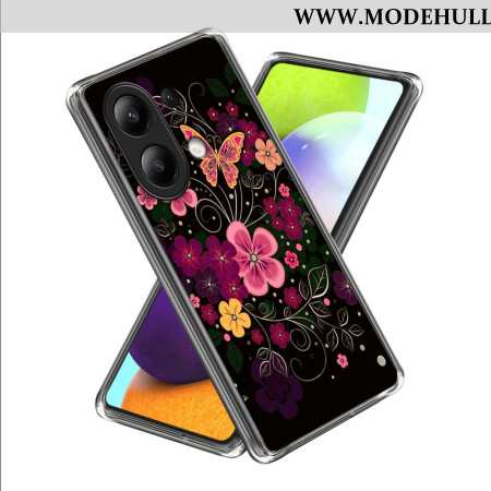 Hülle Xiaomi Redmi Note 13 4g Blumen Und Schmetterlinge