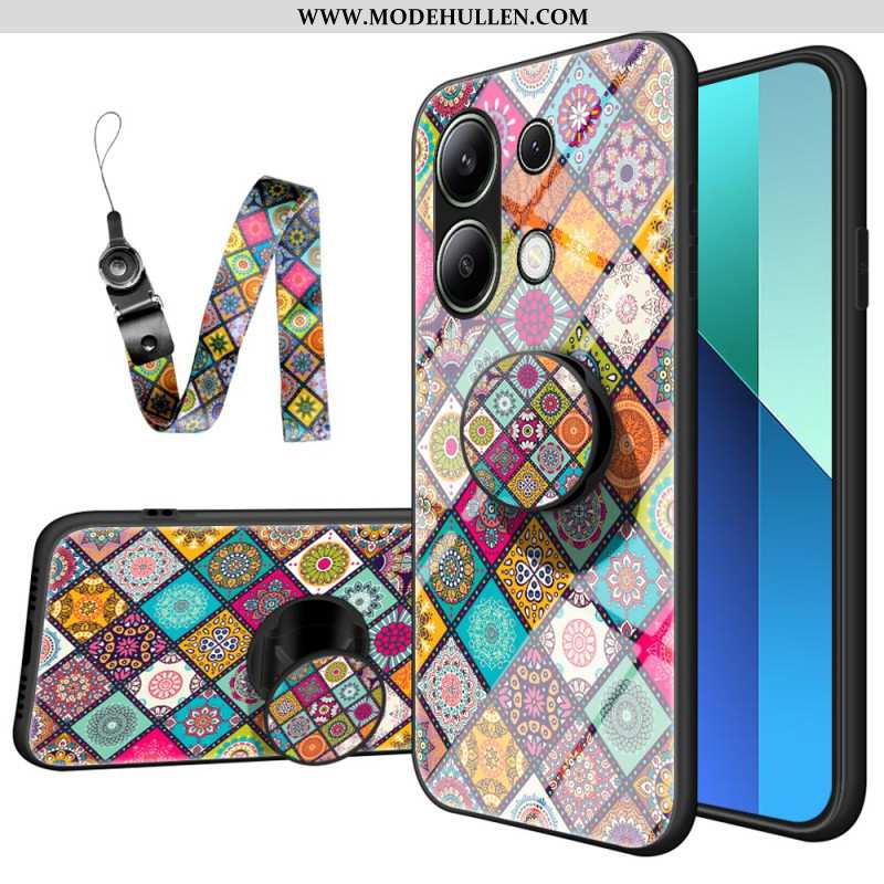 Hülle Xiaomi Redmi Note 13 4g Patchwork-stützring Und Riemen