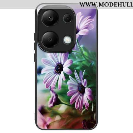 Hülle Xiaomi Redmi Note 13 Pro 4g Handyhülle Lila Chrysanthemen-hartglas