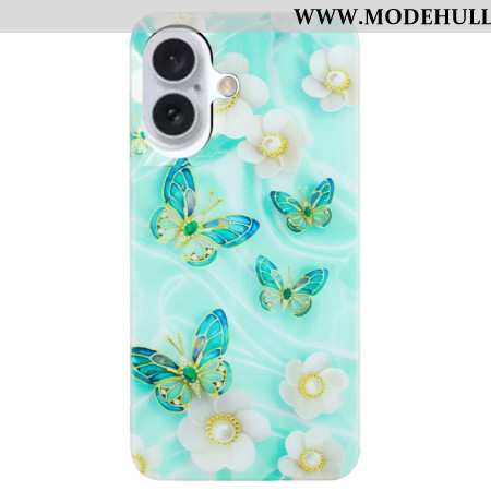 Hülle iPhone 16 Handyhülle Blumen Und Schmetterlinge