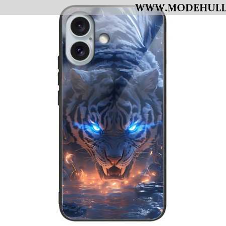 Hülle iPhone 16 Plus Gehärtetes Glas Mit Tiger-aufdruck