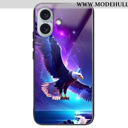 Hülle iPhone 16 Plus Handyhülle Flying Eagle Gehärtetes Glas