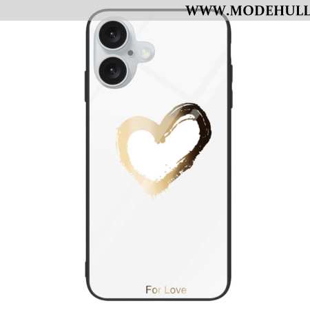 Hülle iPhone 16 Plus Handyhülle Gehärtetes Glas Für Die Liebe