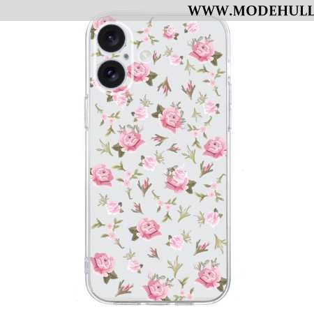 Hülle iPhone 16 Plus Kleine Rosa Blumen