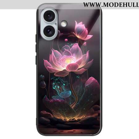 Hülle iPhone 16 Plus Lotus Rose Gehärtetes Glas