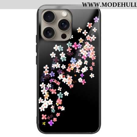 Hülle iPhone 16 Pro Handyhülle Blumenmuster Aus Gehärtetem Glas