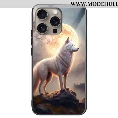 Hülle iPhone 16 Pro Handyhülle Gehärtetes Glas Moonlight Wolf