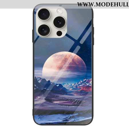 Hülle iPhone 16 Pro Handyhülle White Planet Gehärtetes Glas