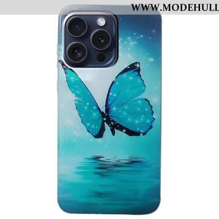 Hülle iPhone 16 Pro Max Blauer Schmetterling