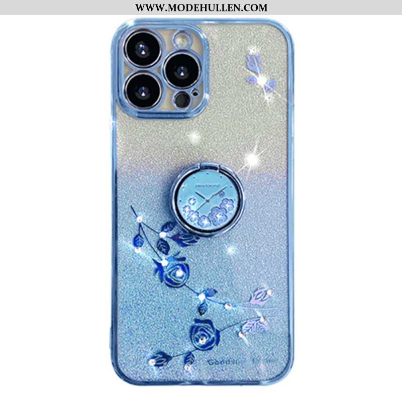 Hülle iPhone 16 Pro Max Handyhülle Blumen- Und Strass-stützring Kadem