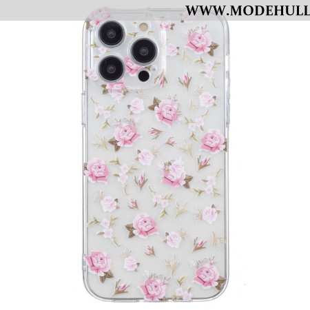 Hülle iPhone 16 Pro Max Handyhülle Rosa Blumenmuster