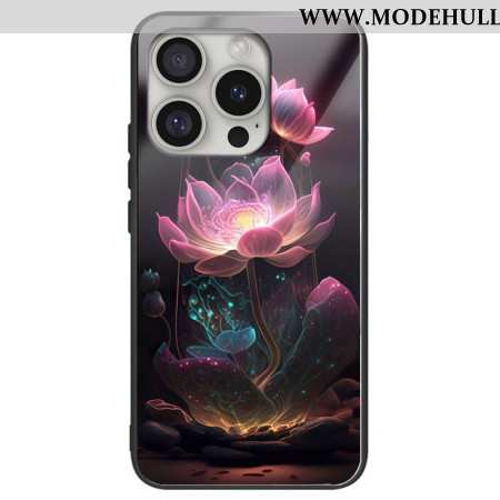 Hülle iPhone 16 Pro Max Handyhülle Rosa Lotus-hartglas