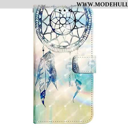 Lederhüllen Für Samsung Galaxy S24 5g Blauer Aquarell-traumfänger