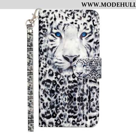 Lederhüllen Für Samsung Galaxy S24 5g Leopard Mit Schlüsselband