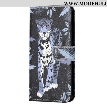 Lederhüllen Für Samsung Galaxy S24 Fe Leopard Mit Riemen