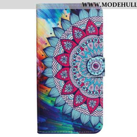 Lederhüllen Für iPhone 16 Pro Max Mandala-blume Mit Riemen