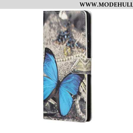 Lederhüllen Google Pixel 8a Blauer Schmetterling