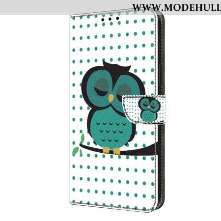 Lederhüllen Oppo A98 5g Handyhülle Schlafende Eule