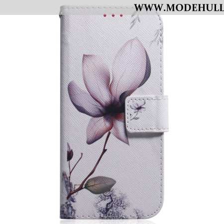 Lederhüllen Oppo Reno 12f 5g Handyhülle Rosa Blume