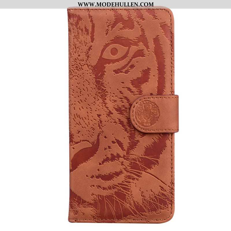 Lederhüllen Realme 12 / 12x 5g Handyhülle Tiger-print Mit Riemen