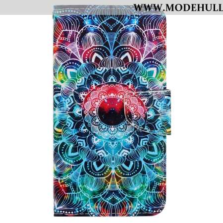 Lederhüllen Samsung Galaxy A15 5g Hervorragendes Mandala Mit Riemen