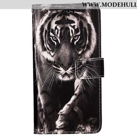 Lederhüllen Samsung Galaxy A15 Tiger Mit Riemen