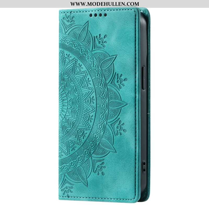 Lederhüllen Samsung Galaxy S24 5g Dezentes Mandala Mit Riemen