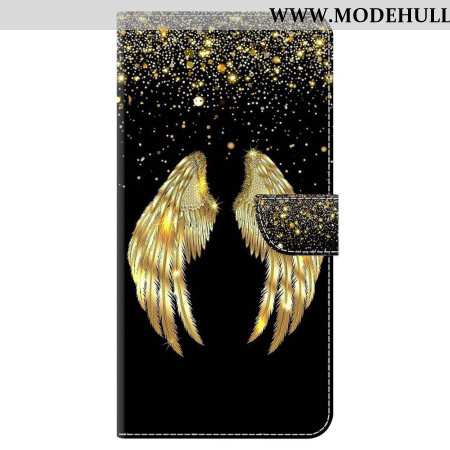 Lederhüllen Samsung Galaxy S24 5g Goldene Flügel