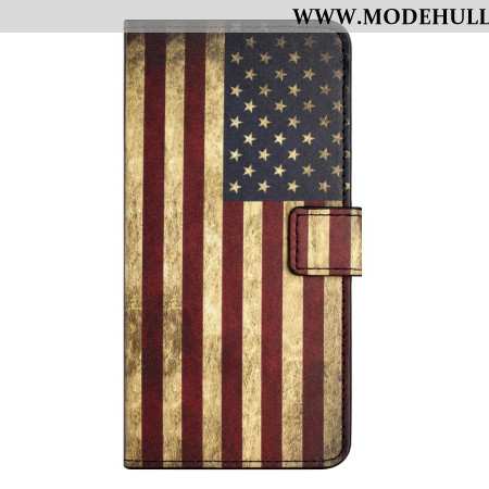 Lederhüllen Samsung Galaxy S24 5g Handyhülle Amerikanische Flagge Im Vintage-stil