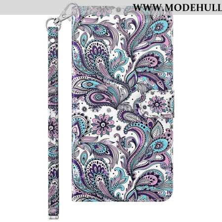 Lederhüllen Samsung Galaxy S24 5g Handyhülle Paisley-muster Mit Riemen