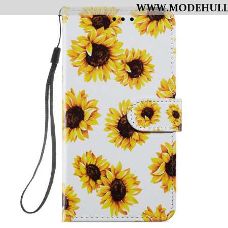 Lederhüllen Samsung Galaxy S24 5g Riemen Sonnenblumen