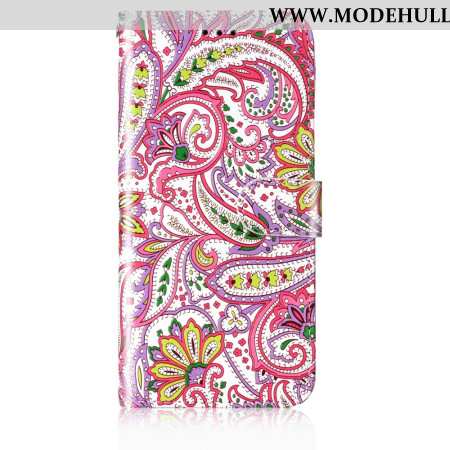 Lederhüllen Samsung Galaxy S24 5g Rosa Blumenmuster Mit Riemen