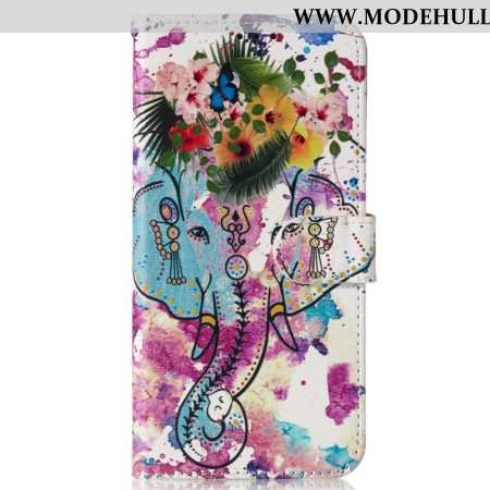 Lederhüllen Samsung Galaxy S24 Fe Blume Und Elefant